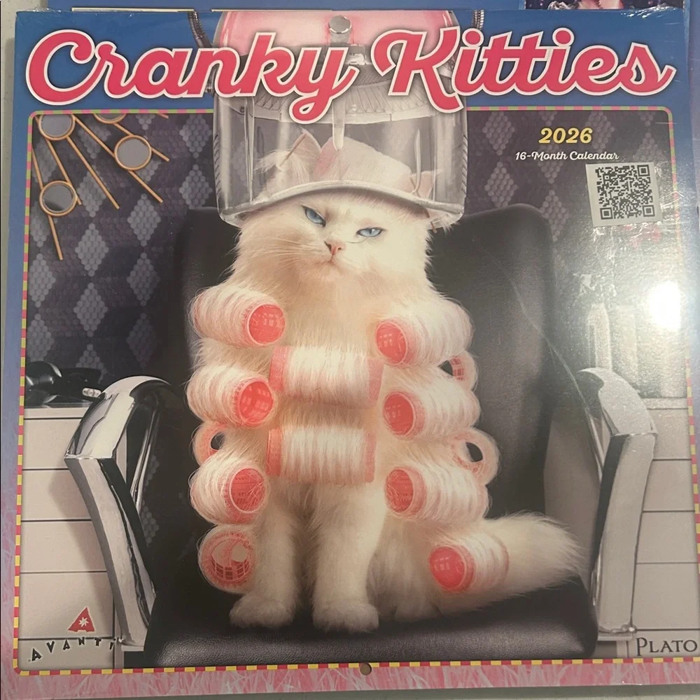 Cranky Kitties 2026 Calendar by - White and Pink